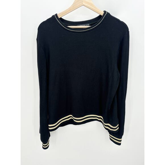 Generation Love Black Long Sleeve Knit Pullover Sweater Top Women's Size Medium - Picture 1 of 8